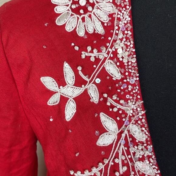 Lafayette 148 100% linen tunic with embroidered neckline women’s M - Picture 2 of 16